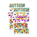 (2 Pack) Autism is My Superpower Stickers - Inspirational Quote Stickers - Awareness Stickers - 5" On Longest Side - Sticks to Smooth Flat Surfaces - Made in USA - BMCS6649
