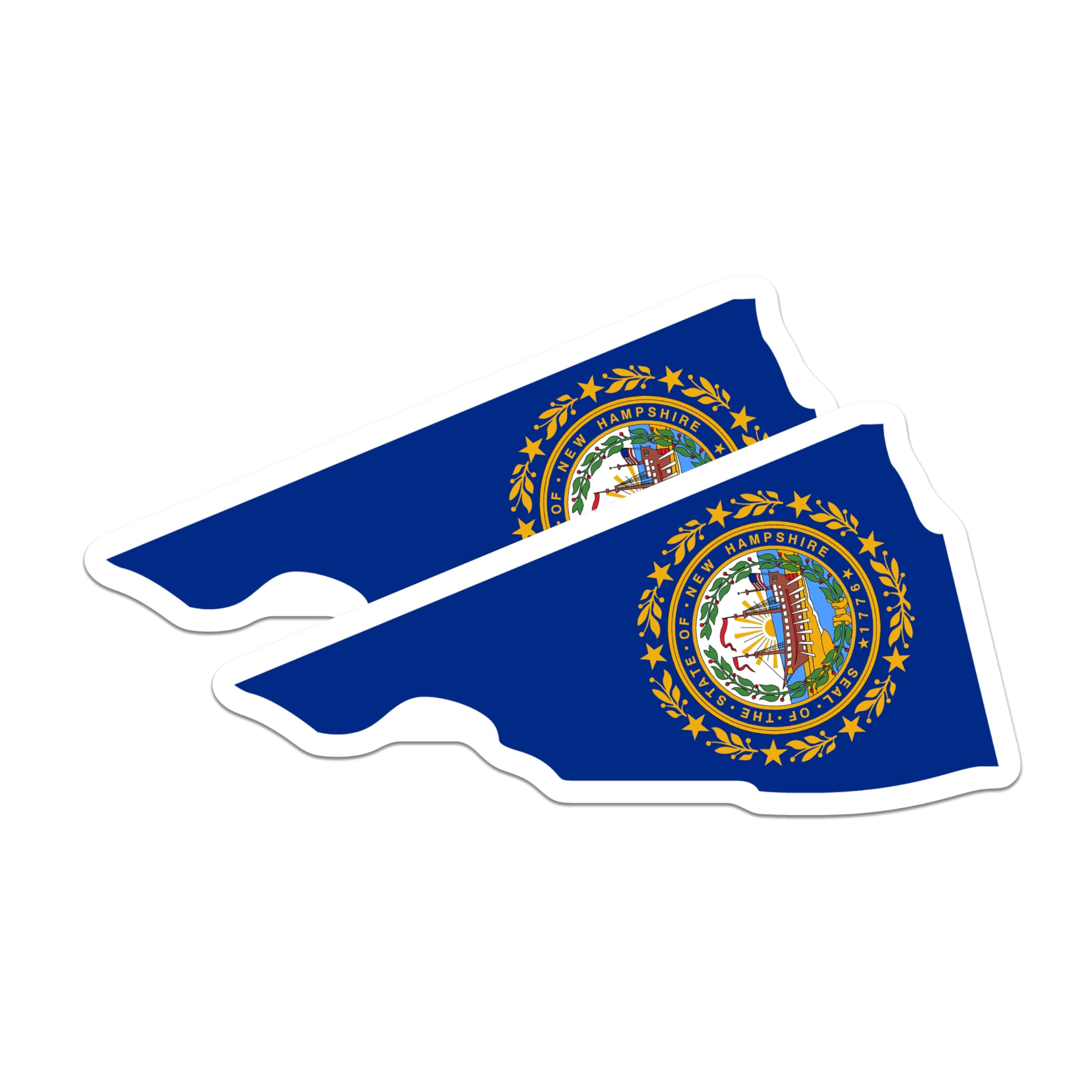 (2 Pack) New Hampshire State Flag Magnets - NH State Outline Map - US Patriotism Home Accent Souvenir - 5 Inches On Longest Side - Thick Durable Magnet - Made in USA - MAG20905