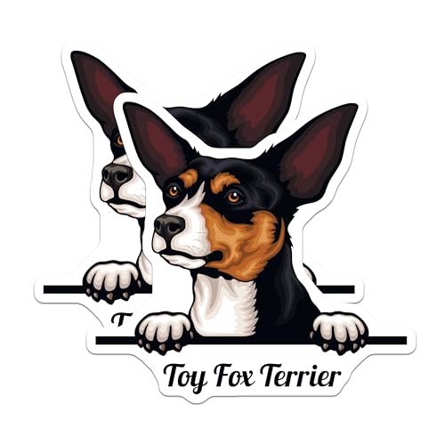 (2 Pack) Toy Fox Terrier Magnets - Dog Lover - Pet Fridge Magnets - Adorable Dog Magnets for Home Office - 5" On Longest Side - for Cars, Fridges, Toolboxes - Made in USA - MAG4224