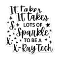 (2 Pack) Sparkle X-Ray Tech Stickers - Radiology Technician Sticker - Healthcare Worker Appreciation Stickers - 5" On Longest Side - Sticks to Smooth Flat Surfaces - Made in USA - BMCS5846