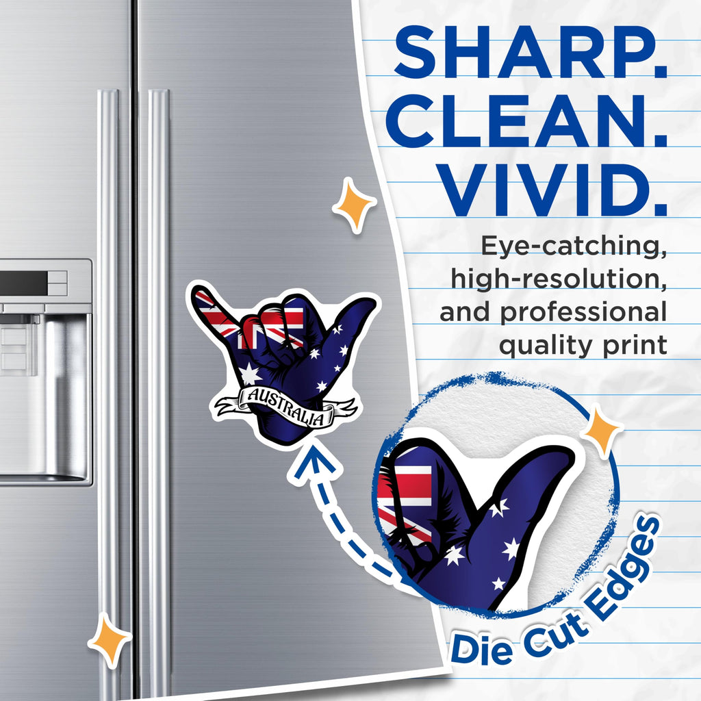 (2 Pack) Australia Hang Loose Magnets - Australian Flag Shaka - Souvenir Novelty - 5" On Longest Side - Premium Magnet - for Cars, Refrigerators, Toolboxes, Lockers - Made in USA - MAG18060