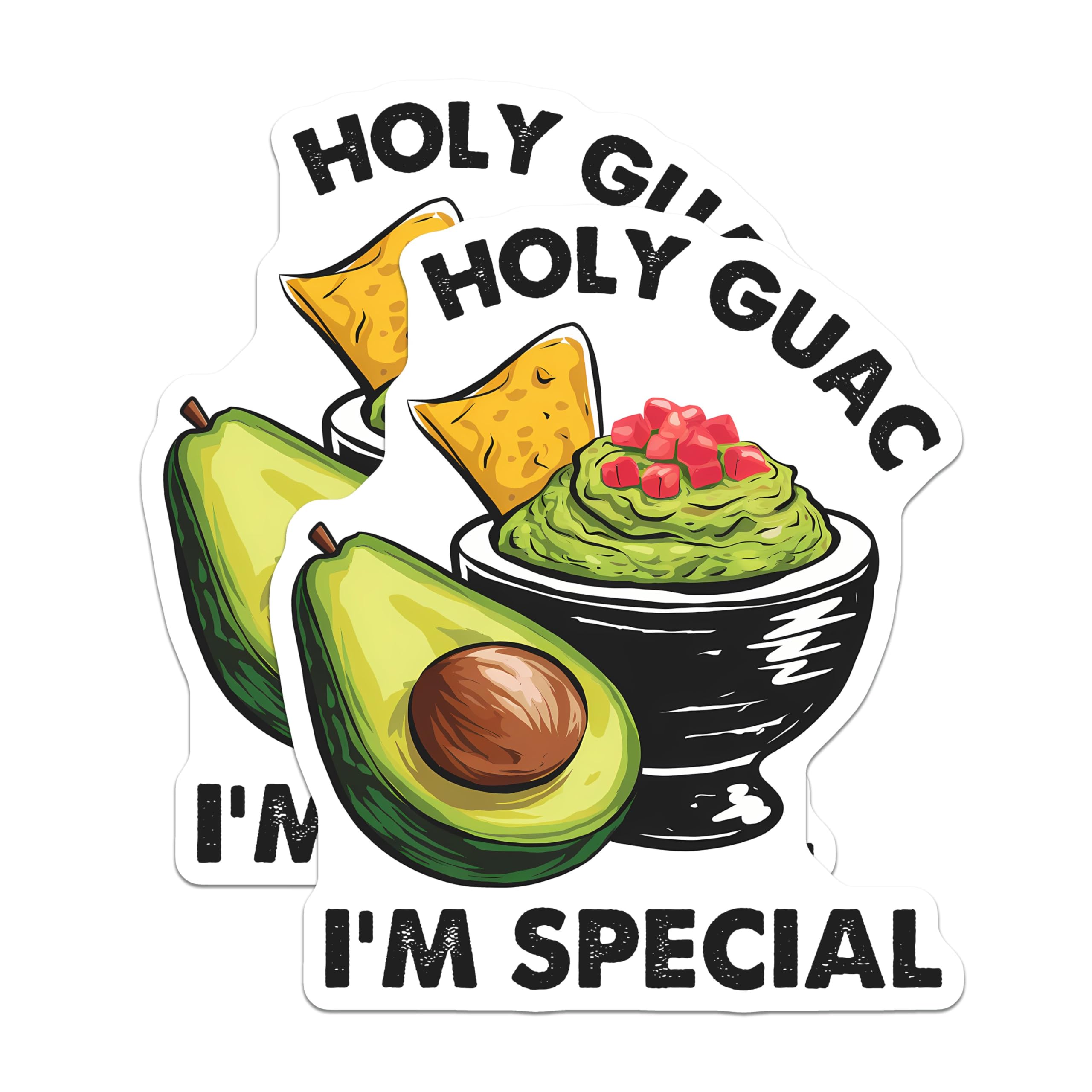 (2 Pack) Guacamole Stickers - 5" On Longest Side - Sticks to Smooth Flat Surfaces - Made in USA - BMCS8389 - BMCS8389