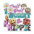 (2 Pack) Hippie Magnets - Dont Worry Be Hippie - Smiley Peace Sign Mushroom Magnets - 5" On Longest Side - Premium Magnet - for Cars, Refrigerators, Toolboxes, Lockers - Made in USA - MAG15082