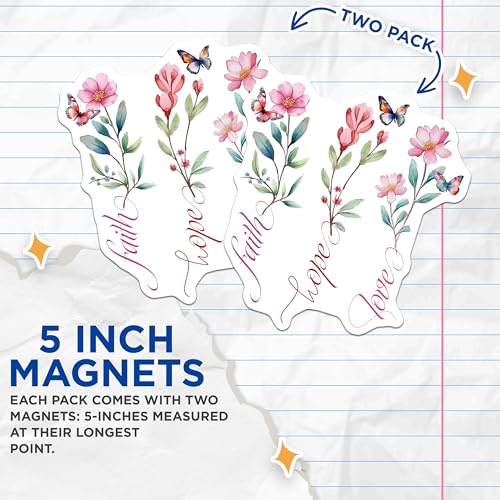 (2 Pack) Inspirational Magnets Magnets - 5" On Longest Side - Made in USA - Sticks to Refrigerators & Metal Surfaces - MAG8574