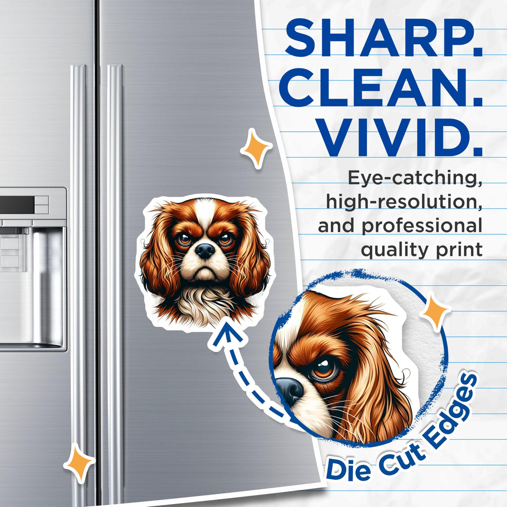 (2 Pack) Cavalier Spaniel Magnets - Dog Breed Art - Fridge Decor - 5" On Longest Side - Premium Magnet - for Cars, Refrigerators, Toolboxes, Lockers - Made in USA - MAG14684