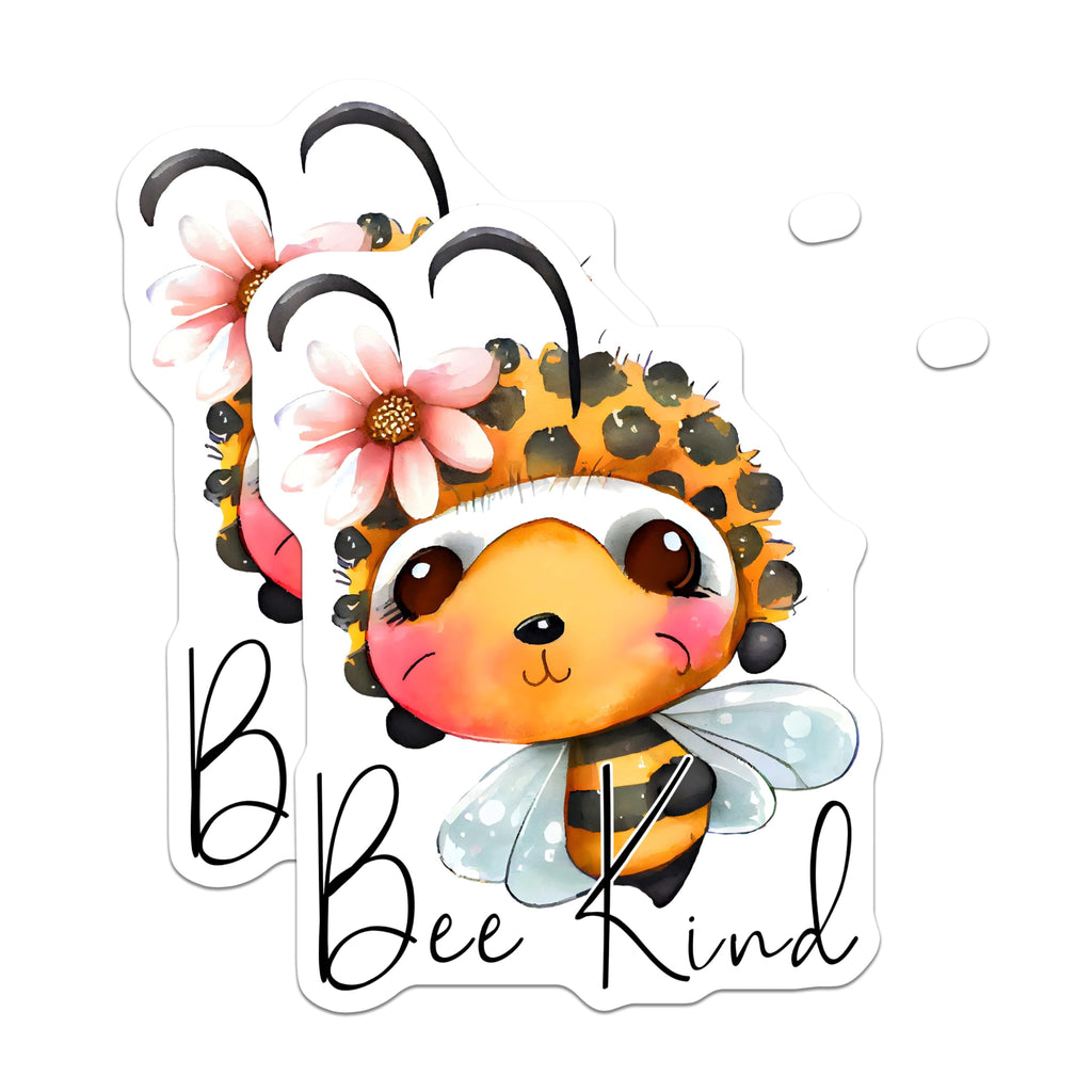 (2 Pack) Bee Kind Magnets - Cute Animal Decor - Floral Bumble Bee Illustration - 5" On Longest Side - Premium Magnet - for Cars, Refrigerators, Toolboxes, Lockers - Made in USA - MAG16836