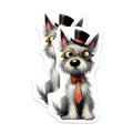(2 Pack) Dapper Dog Magnets - Whimsical Terrier Art with Glasses - Cute Gentleman Pup Fridge Decor Accessories - 5 Inches On Longest Side - Thick Durable Magnet - Made in USA - MAG26013