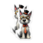 (2 Pack) Dapper Dog Magnets - Whimsical Terrier Art with Glasses - Cute Gentleman Pup Fridge Decor Accessories - 5 Inches On Longest Side - Thick Durable Magnet - Made in USA - MAG26013