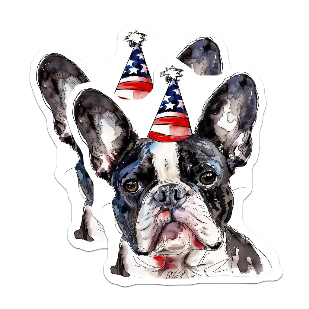 (2 Pack) Patriotic French Bulldog Magnets - Frenchie Dog Lover Decor - 4th of July Pet Accessories - 5 Inches On Longest Side - Thick Durable Magnet - Made in USA - MAG39339