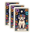 (3 Pack) Puppy Tarot Card Decals - Floral Crown Dog - Cute Laptop Decal - 3 Inches On Longest Side - Easy Peel & Apply - Made in USA - 3MCS4251
