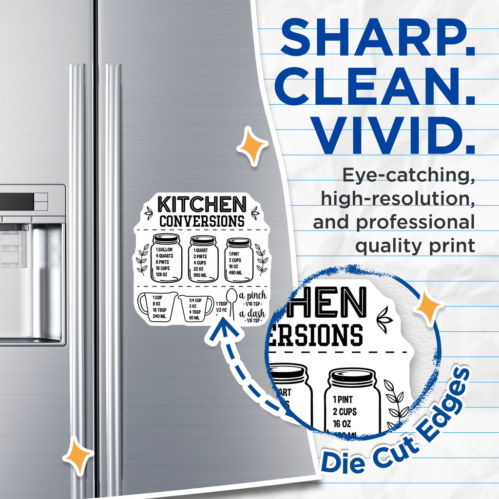 (2 Pack) Kitchen Conversion Magnets - Cooking Measurements Guide - Baking Reference Chart - 5 Inches On Longest Side - Thick Durable Magnet - Made in USA - MAG39013