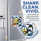 (2 Pack) Save Our Seas Magnets - Ocean Life Magnets - Marine Wildlife Magnets - 5" On Longest Side - for Cars, Fridges, Toolboxes - Made in USA - MAG4557
