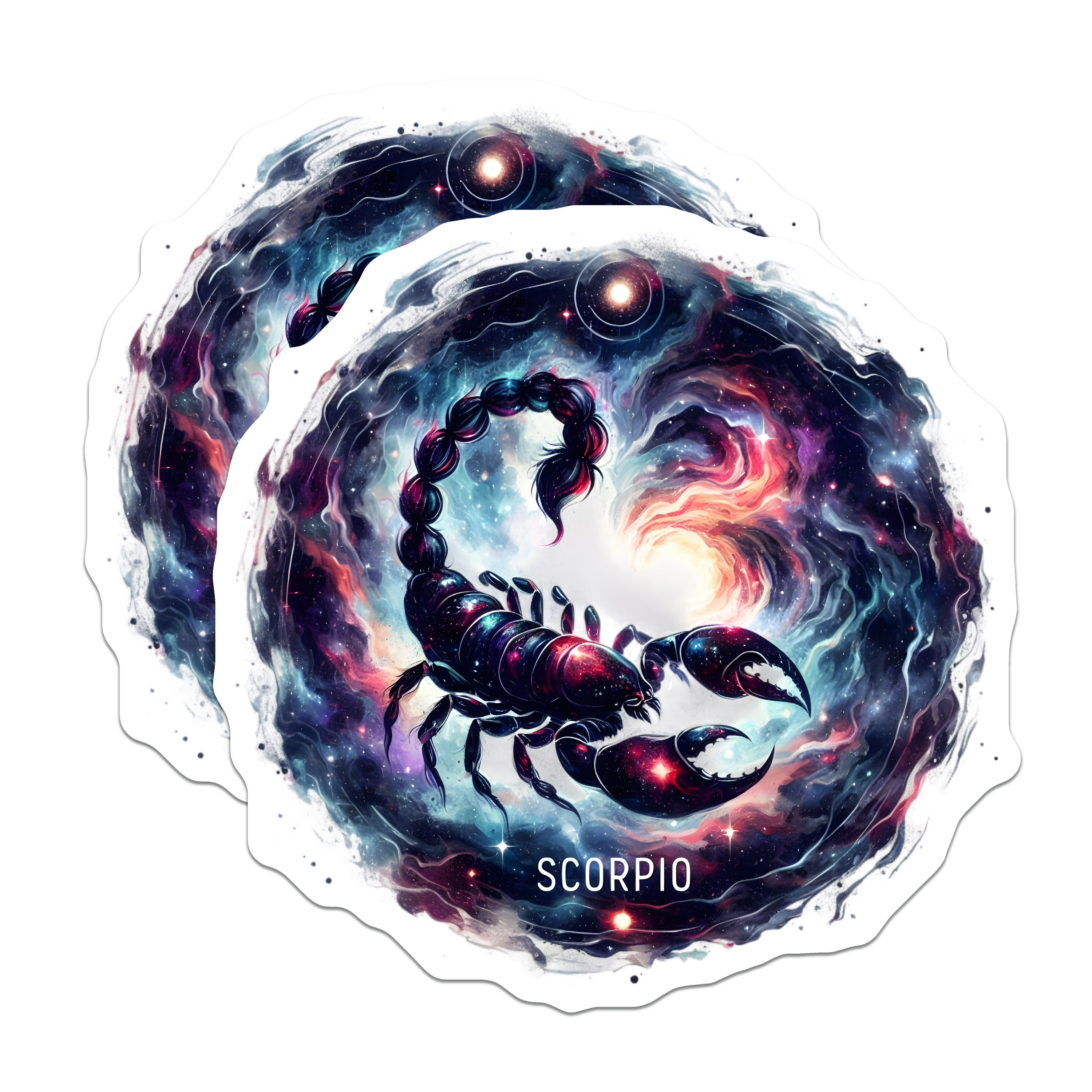 (2 Pack) Scorpio Zodiac Sign Magnets - Astrology Cosmic Decor - Mystical Star Chart Item - 5 Inches On Longest Side - Thick Durable Magnet - Made in USA - MAG36097