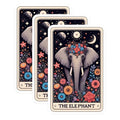 (3 Pack) Floral Elephant Decals - Boho Elephant Art - Celestial Decal - 3 Inches On Longest Side - Easy Peel & Apply - Made in USA - 3MCS4168