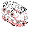 (3 Pack) Capybara Decals - Cute Animal Stickers - Just a Girl Who Loves Capybaras Laptop Decal - 3 Inches On Longest Side - Easy Peel & Apply - Made in USA - 3MCS0956