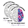 (3 Pack) Alzheimers Awareness Decals - Brain with Flowers - Never Forget Stickers - 3 Inches On Longest Side - Easy Peel & Apply - Made in USA - 3MCS8558
